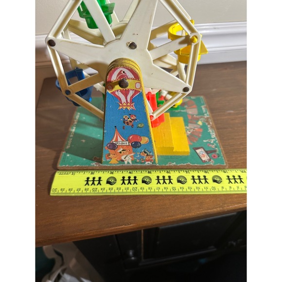 Vintage 1966 Fisher Price Music Box Ferris Wheel Little People Toy Carnival - Picture 8 of 8